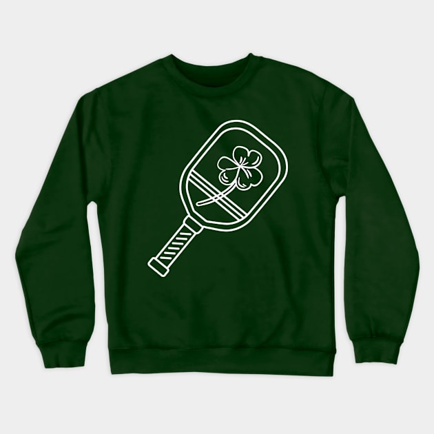 Pickleball Paddle St. Patrick's Day Crewneck Sweatshirt by Little Duck Designs